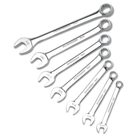 PERFORMANCE TOOL 7-Pc Sae Combination Wrench Set, W30200 W30200
